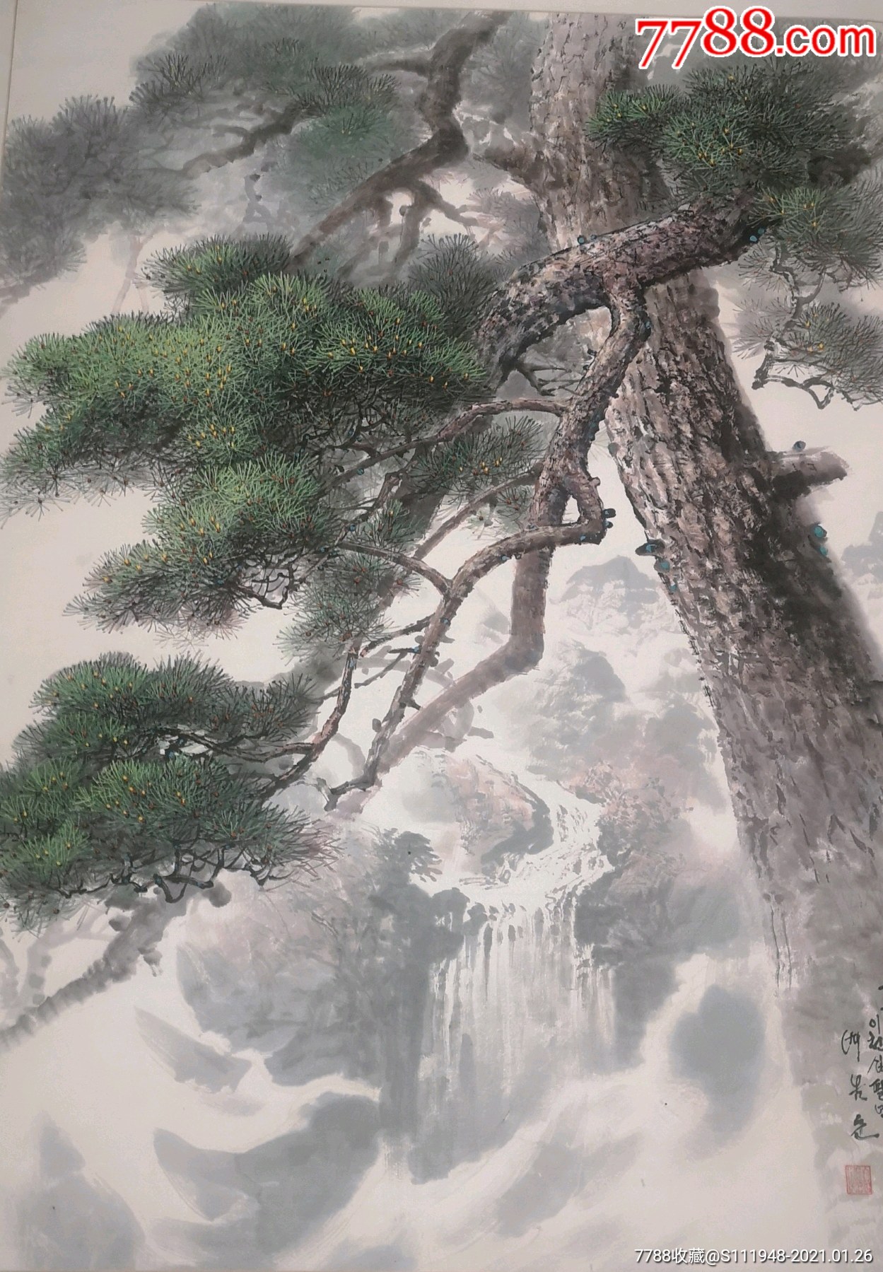 松树林油画作品图片