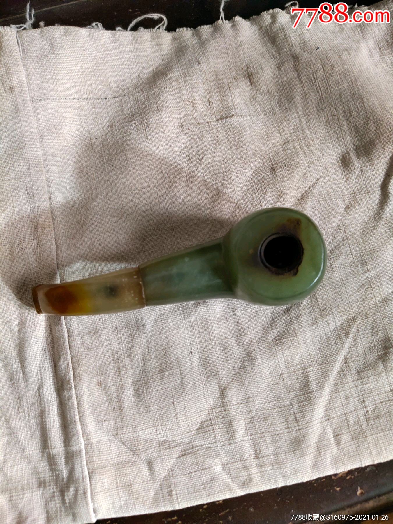 漂亮民国玉石烟斗5412cm