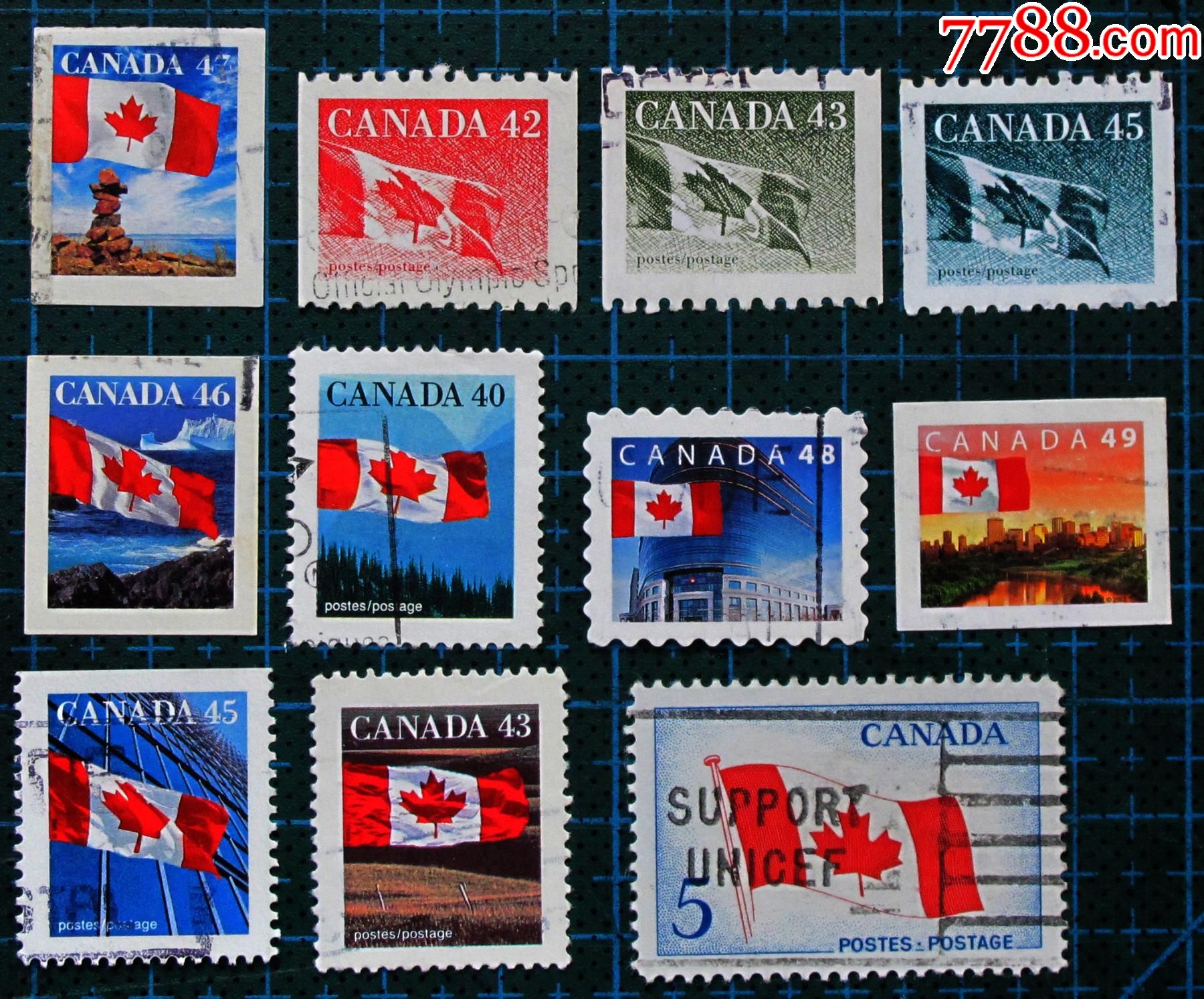 加拿大邮票-----国旗11(信销票)