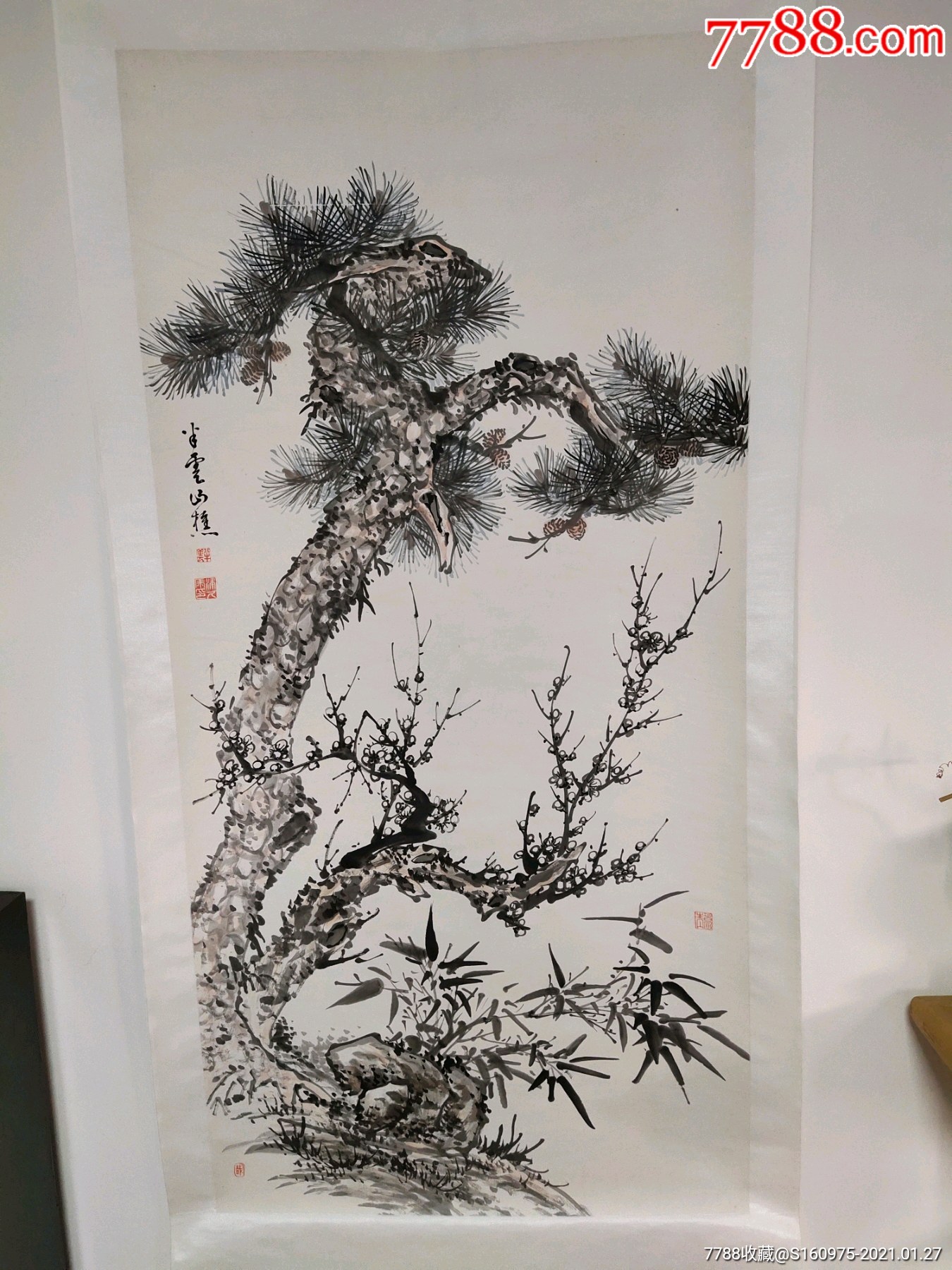 5品99著名画家王生勇工笔花卉一幅,61*80cm,王生勇,1971年生于四川