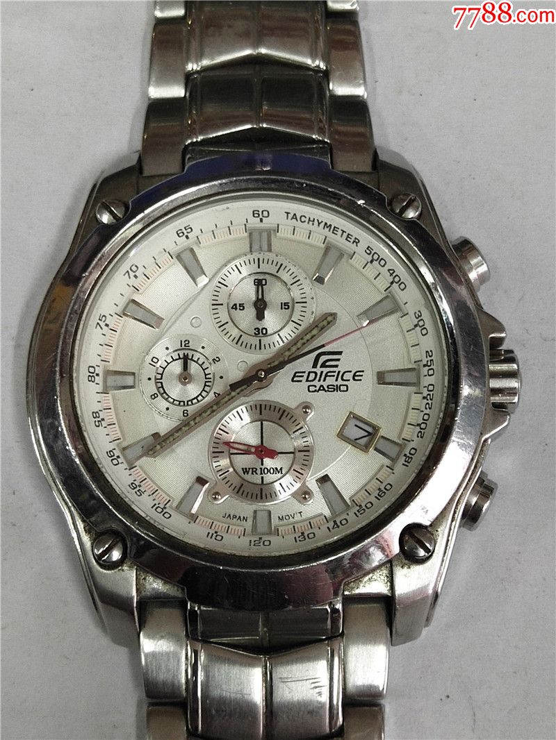 白色盘casio卡西欧2714ef524男士电子石英表