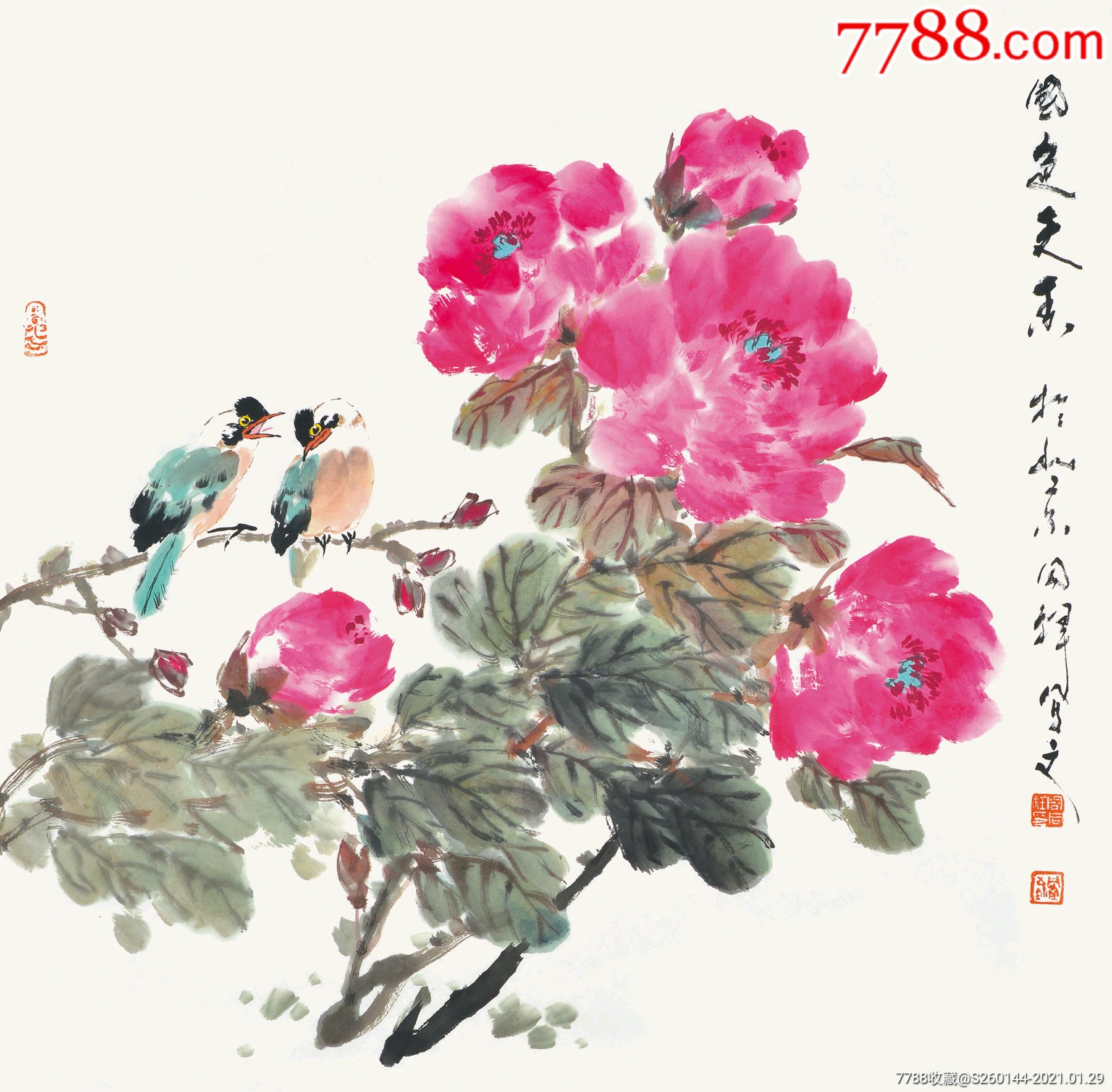 周同祥68*68cm1400元-花鸟国画原作-7788书画网