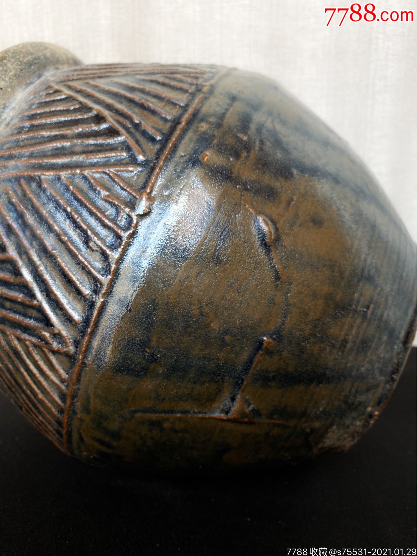 清末淄博窑黑釉几何纹卷缸_黑瓷/天目瓷_第8张_7788瓷器