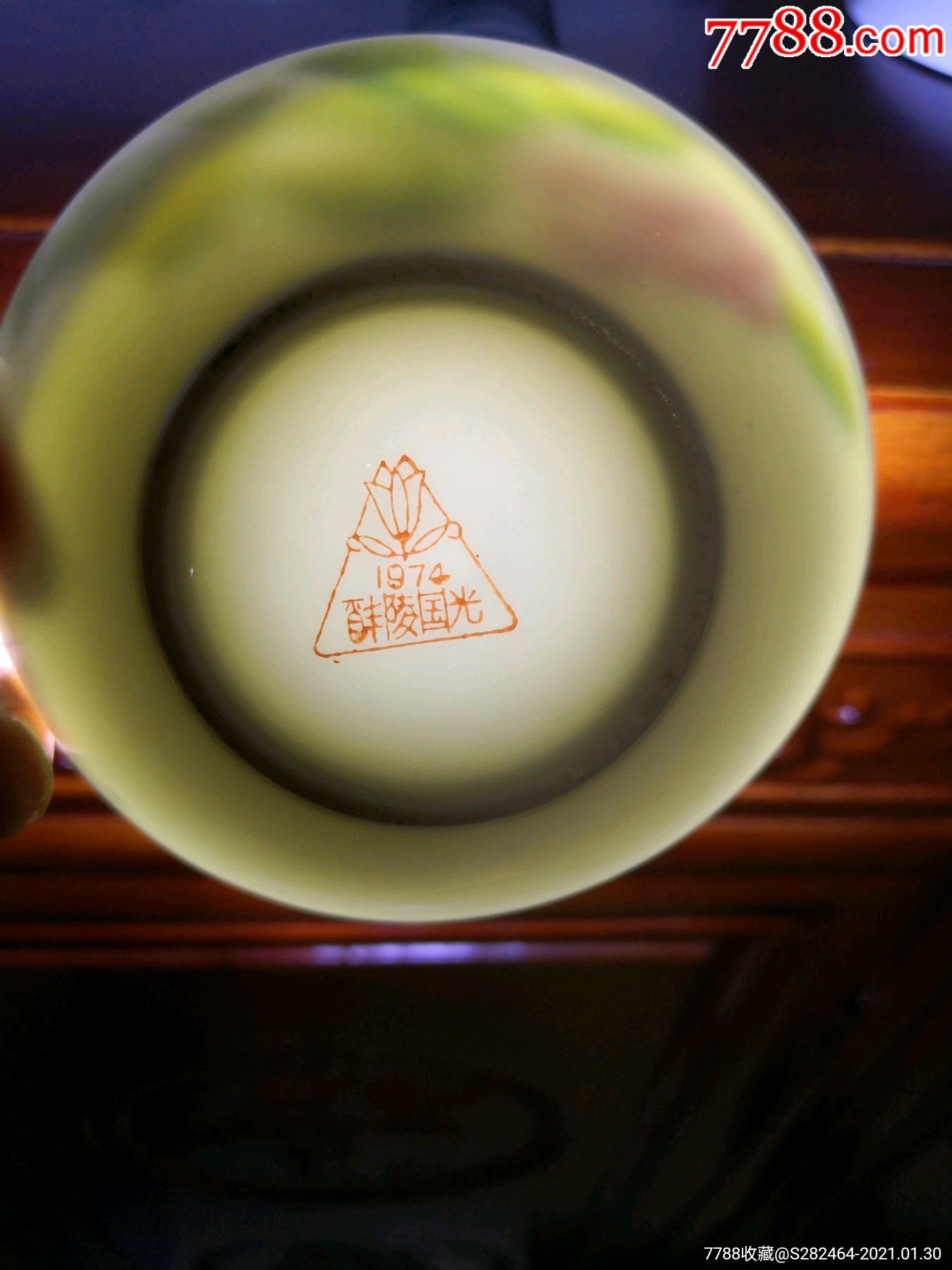 文革醴陵老瓷70年代醴陵国光手绘碟盘8个通走