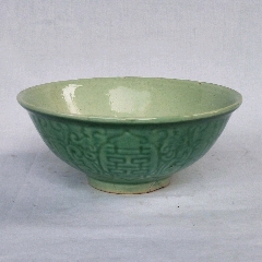 民国青瓷碗手工花卉喜子青绿餐具收藏品(se78156077)_7788青瓷收藏
