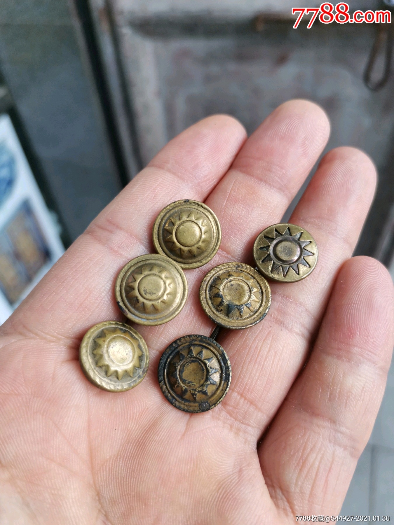 民国时期国军铜钮扣22粒-衣扣/纽扣-7788文玩