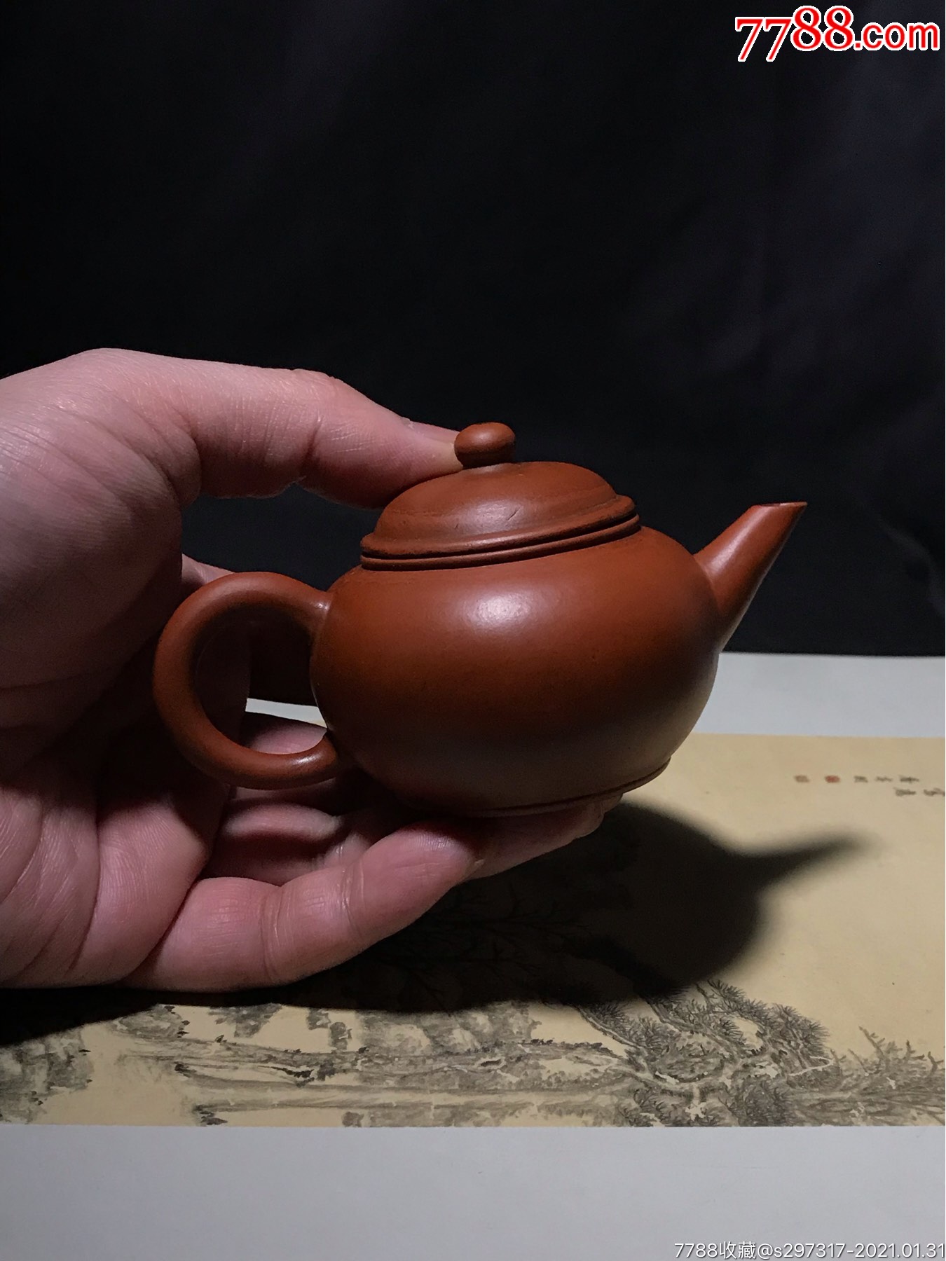 70年代,宜兴出品,老紫砂茶壶,水平壶一手壶,掌中宝.容量90毫升.