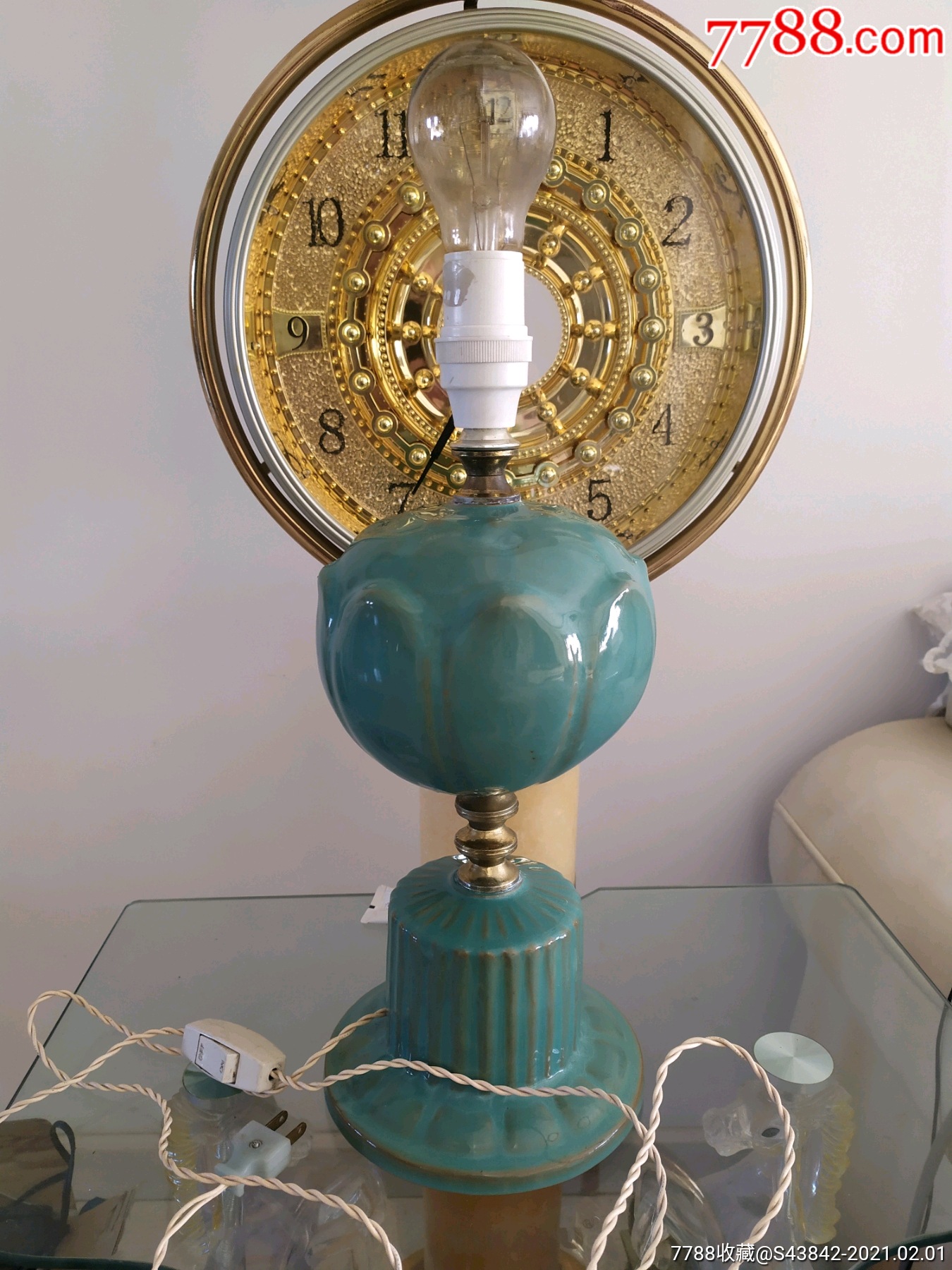 八十年代龙泉青瓷台灯