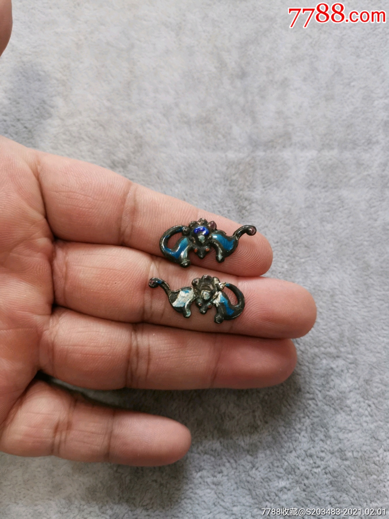 老银烤蓝老银烧蓝老银饰品老银件