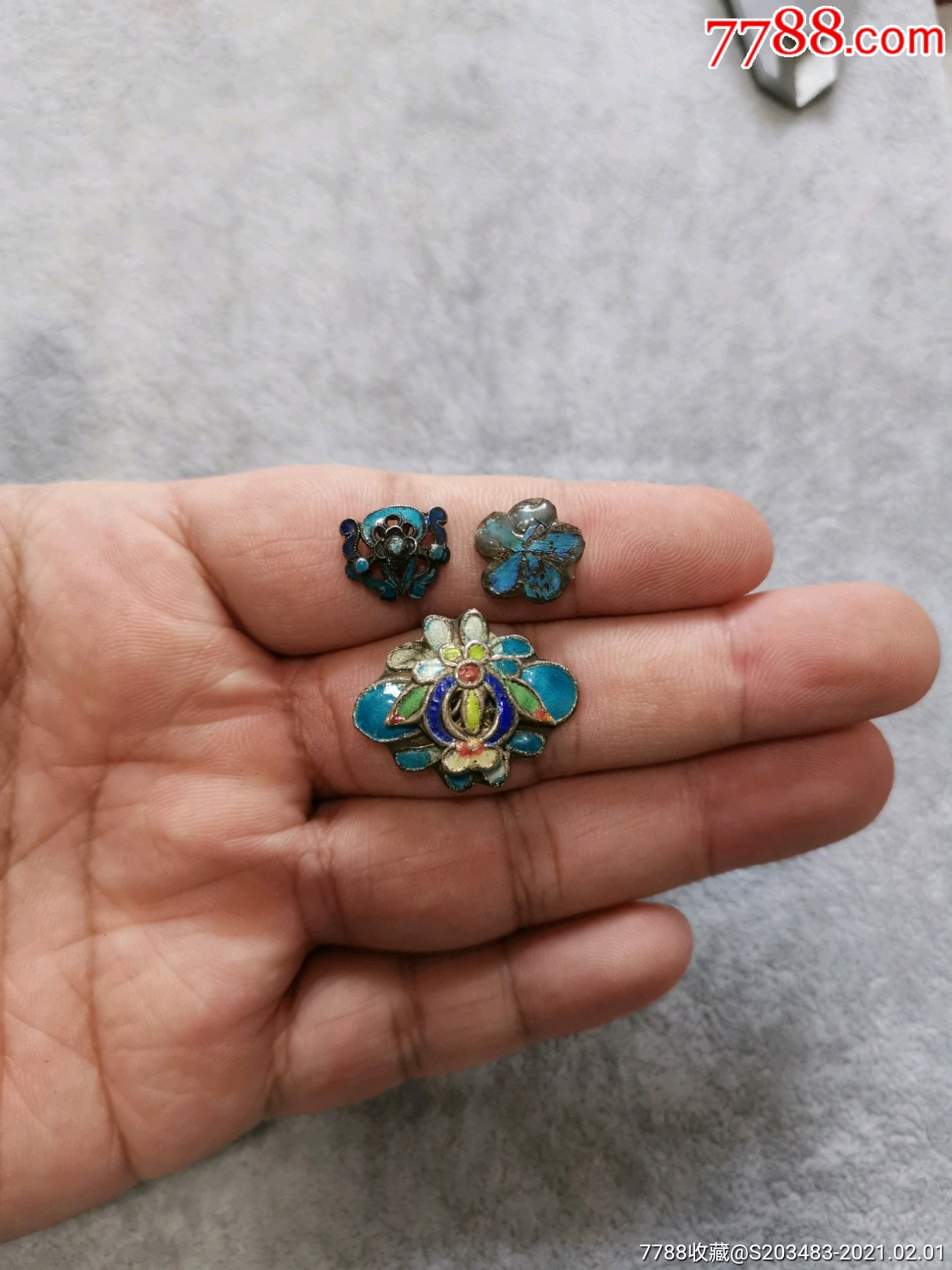 老银烤蓝老银烧蓝老银饰品老银件