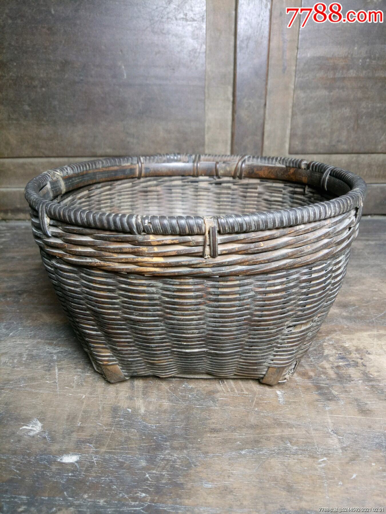 晚清民国小竹篮_竹篮/竹筐/竹盒_图片收藏_回收价格_7788老酒瓶