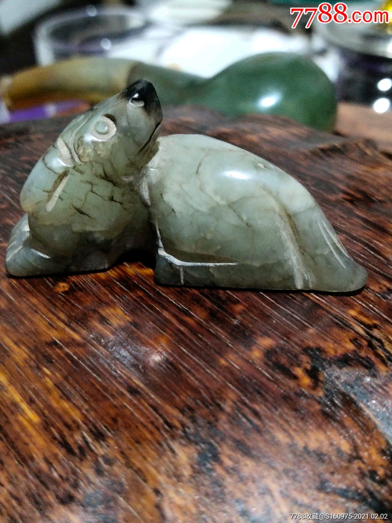 漂亮宋代和田玉青白玉牛挂件63353cm