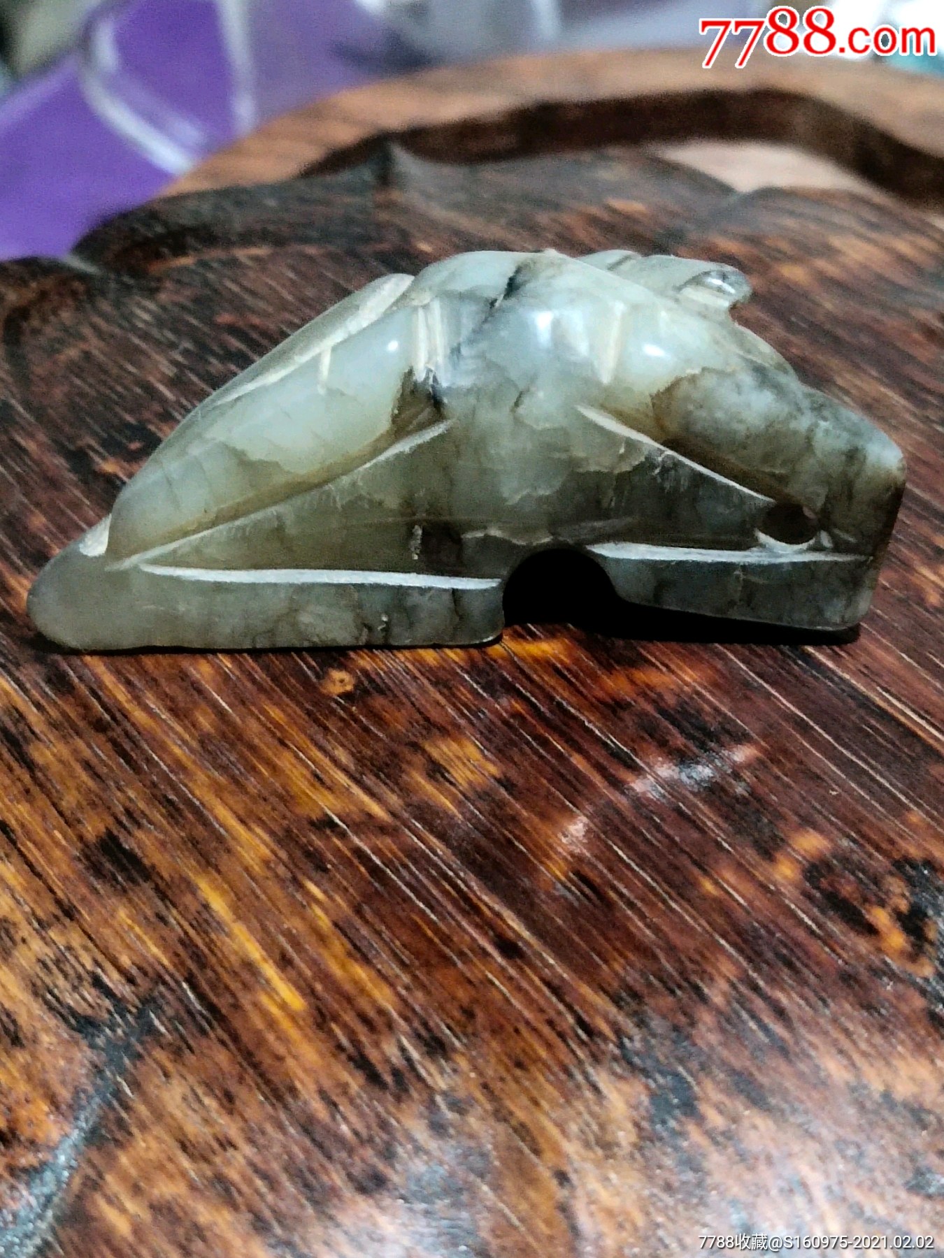 漂亮宋代和田玉青白玉牛挂件63353cm