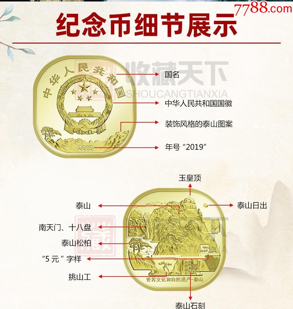 泰山币文化和自然遗产龙头异形硬币_普通纪念币_第2张_7788期刊网