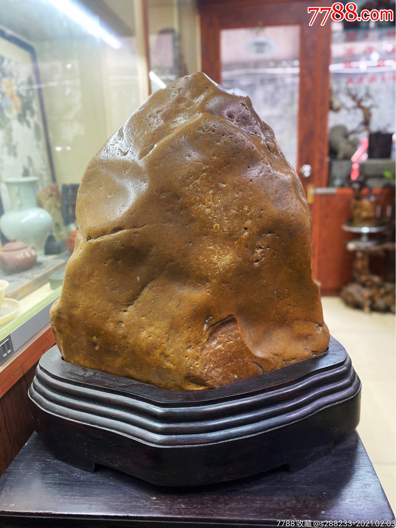 清代黄腊石山子摆件_黄蜡石/蜡石_鉴别图片_收藏价格_7788陶器收藏