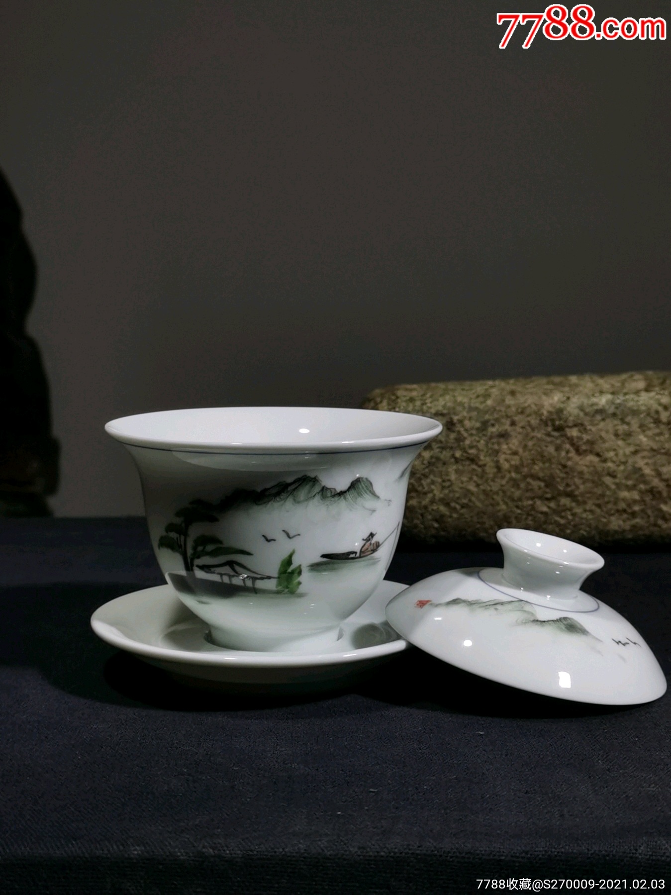 五彩山水功夫茶盖杯_彩绘瓷/彩瓷_第6张_7788瓷器