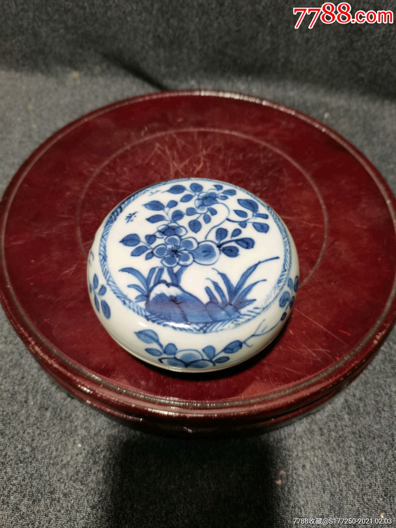 清早期青花印泥盒