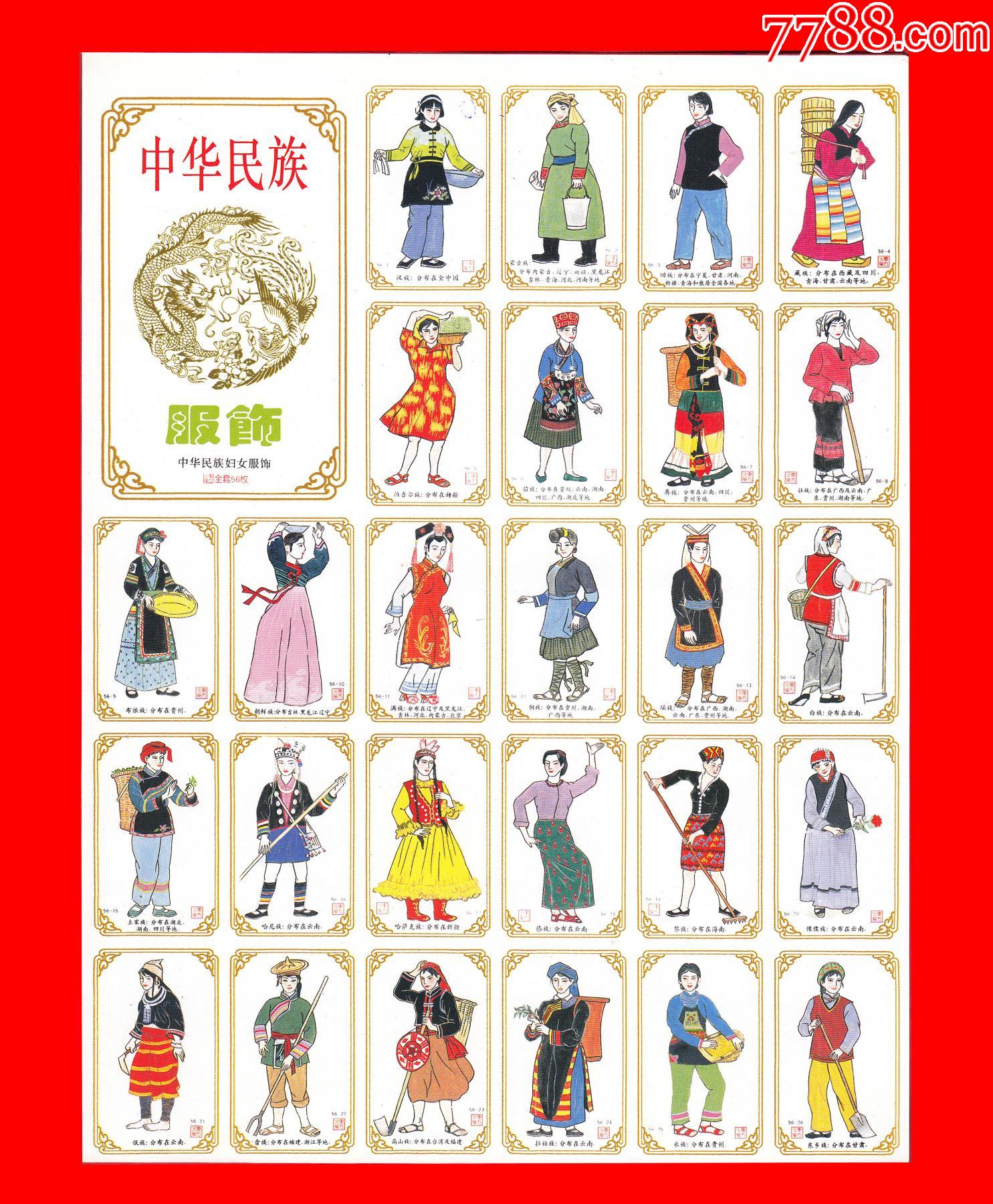 中华民族服饰火花珍藏版张东方贴标56 1