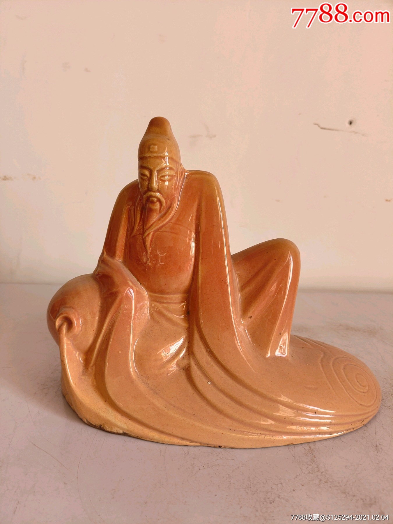 晚民国李白醉酒人物摆件人物栩栩如生釉色好完整漂亮