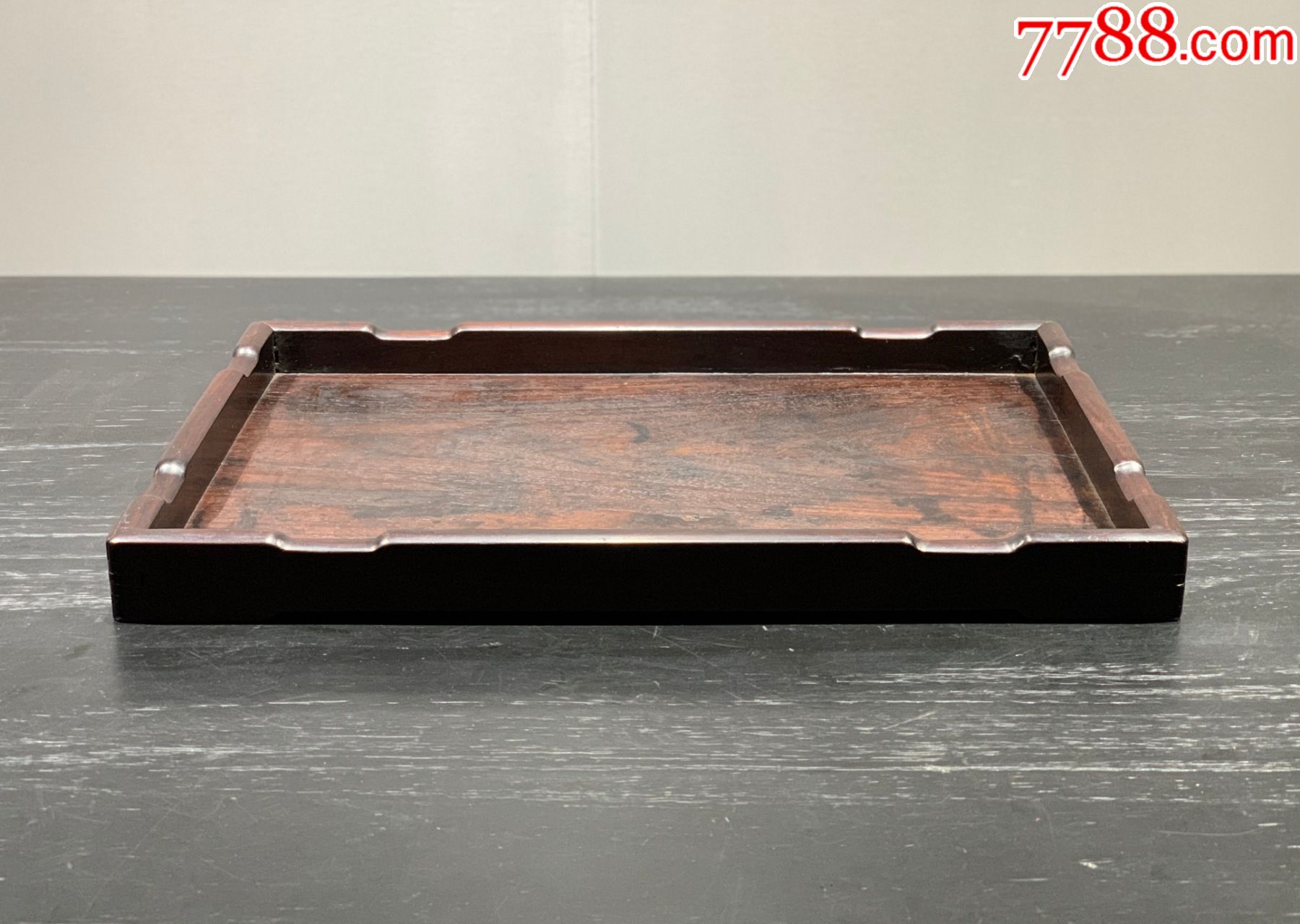 清代苏工大红酸枝文房托盘