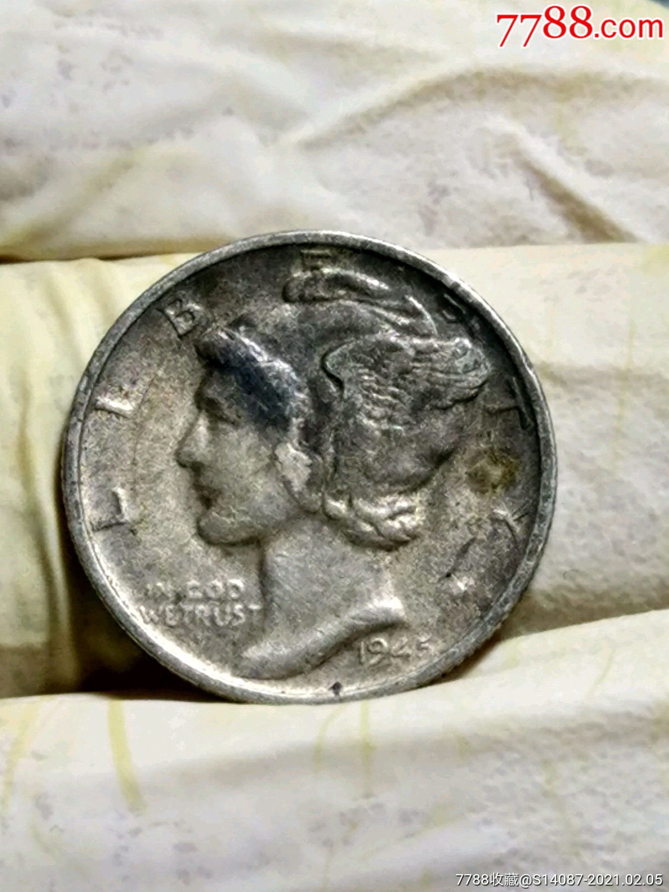 外币～1945年10美分墨丘利小飞人银币