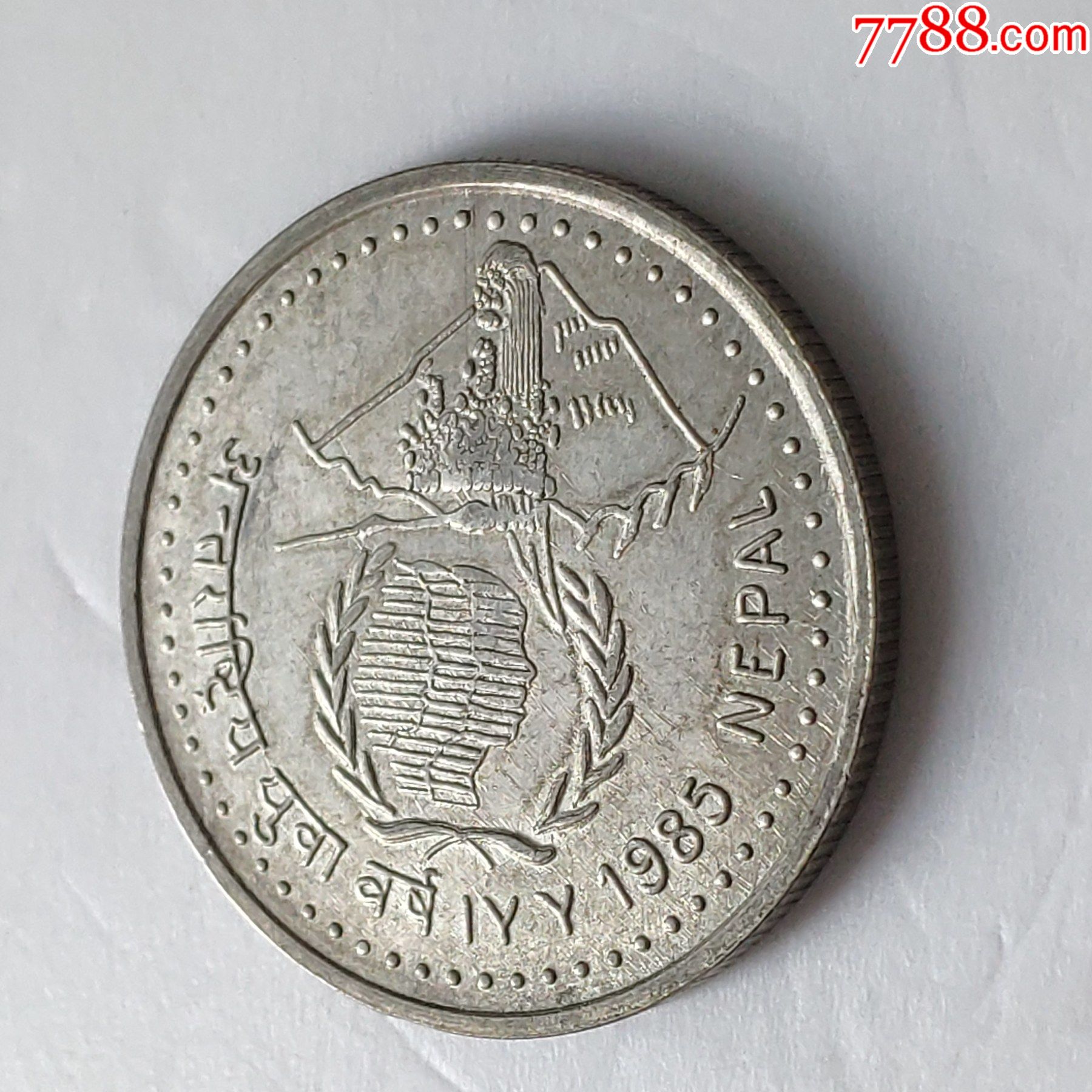 尼泊尔1985年国际青年纪念100卢比银币硬币