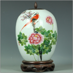 瓷绘名家周钰茂的真品!晚清粉彩三国绝世美女二乔图尺瓶