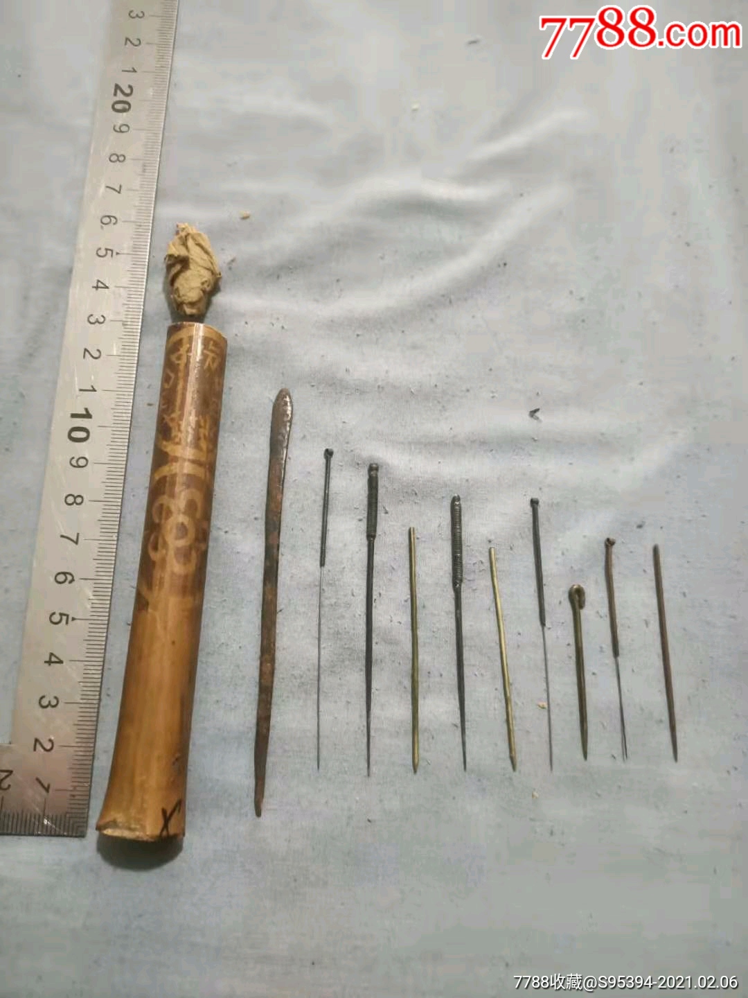 晚清民国中医工具针灸针一套10件