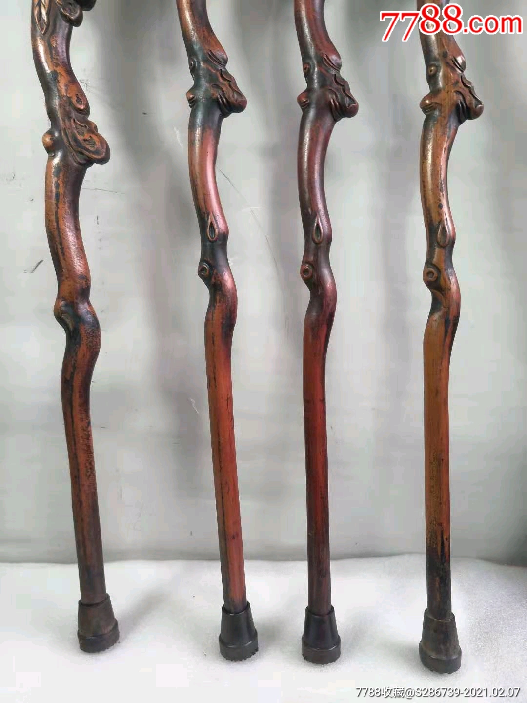 黄杨木,凤头老拐杖,保存完整,精美漂亮,全品