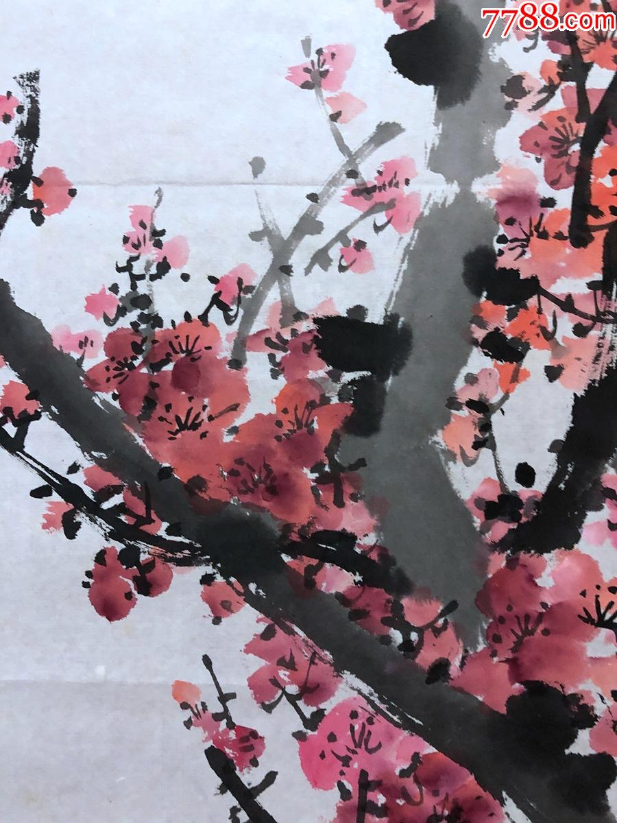 书画10796,著名画家【周仁辉】花鸟画,梅花