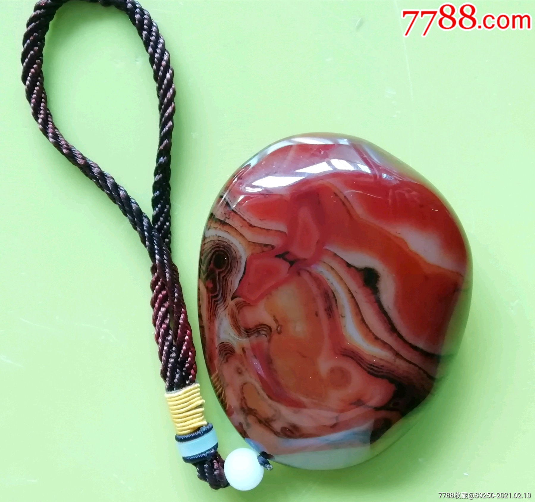 天然缠丝玛瑙手把件春江水暖鸭先知