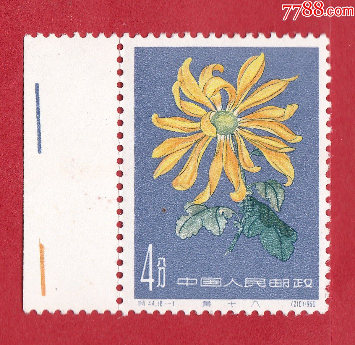 特44菊花16-1黄十八-新中国邮票-7788邮票收藏