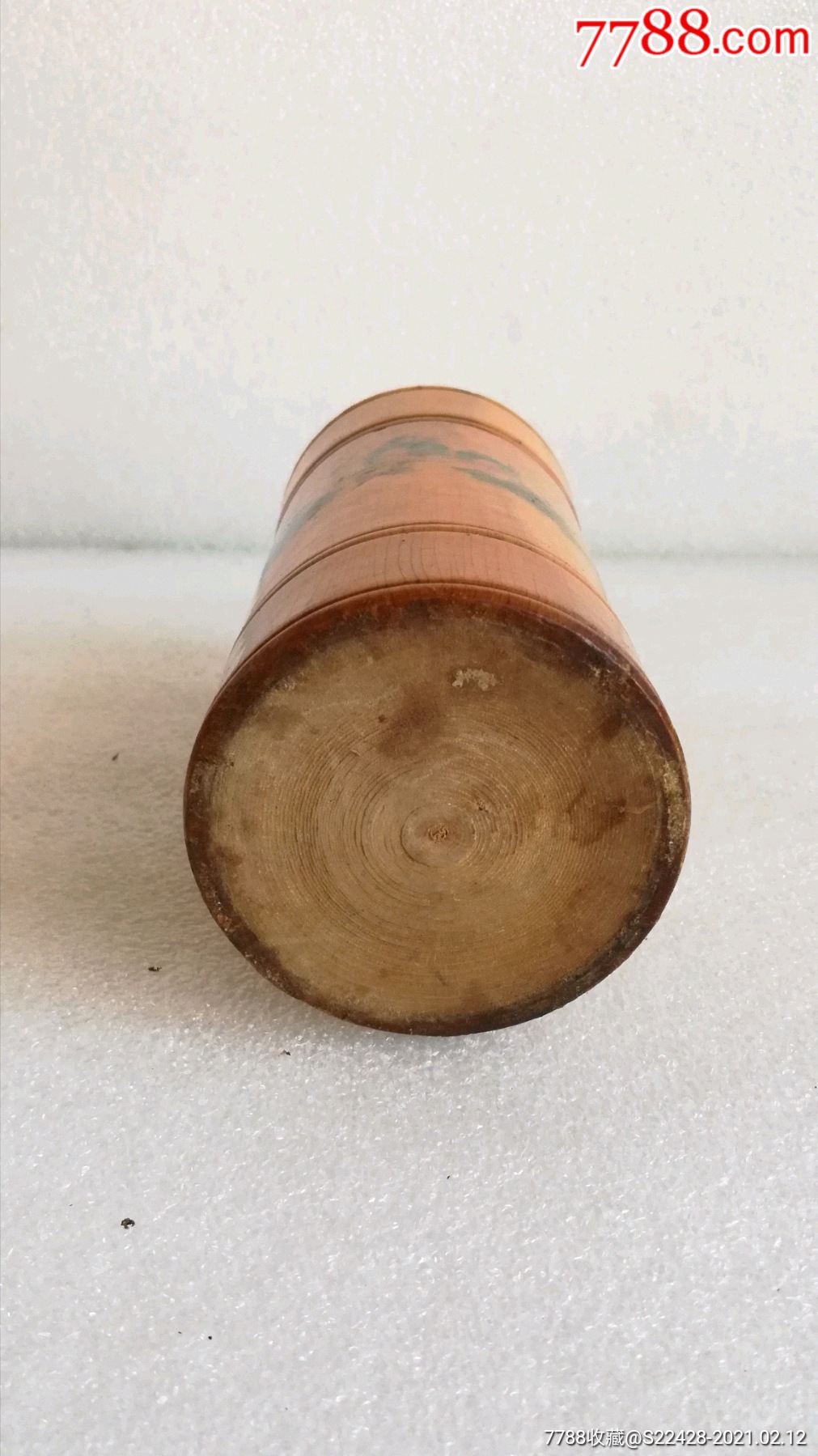 678年代白丁香木山水茶叶桶