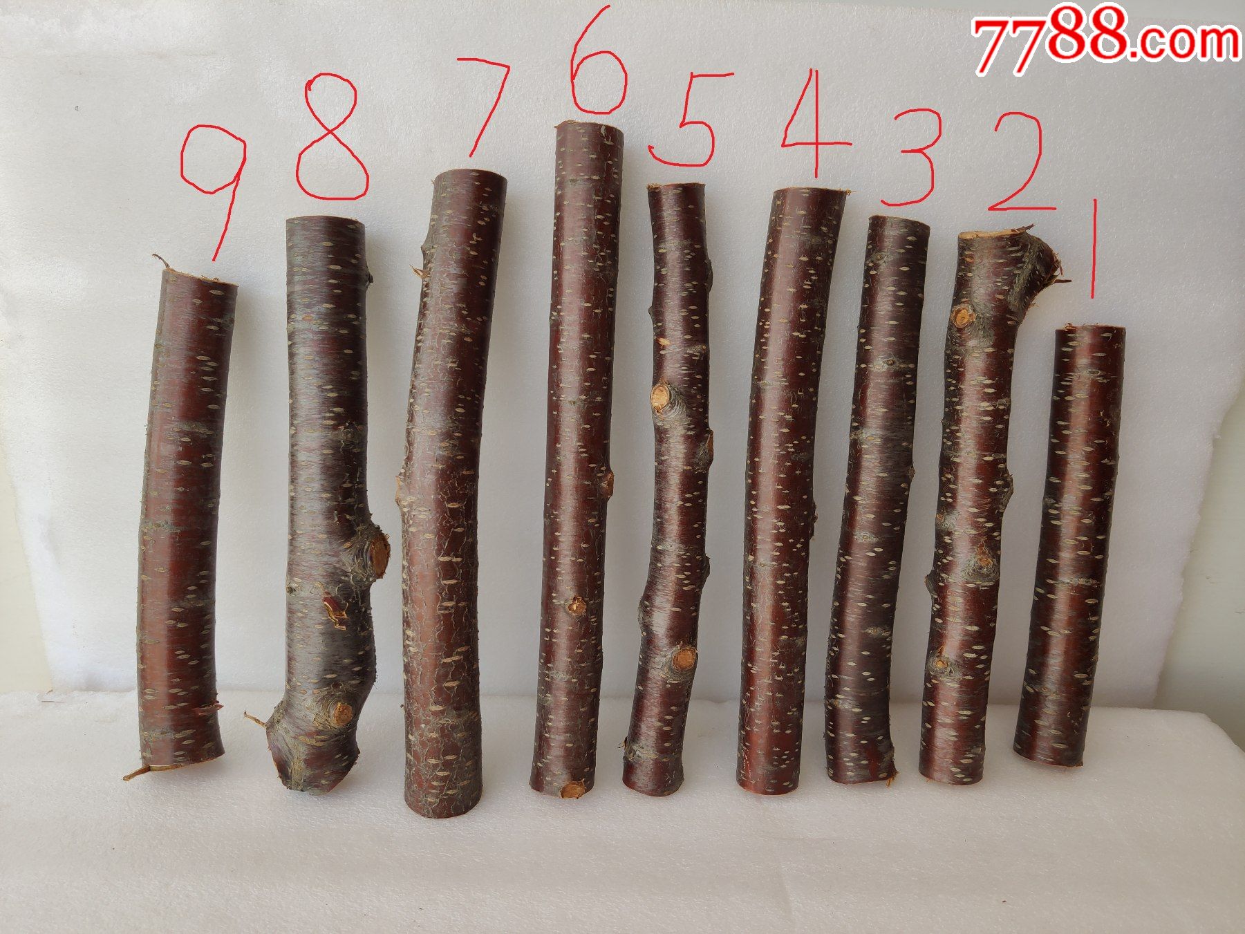 新进太行山野桃木第二组第5根请看桃木上端的红色数字镇宅辟邪保平安