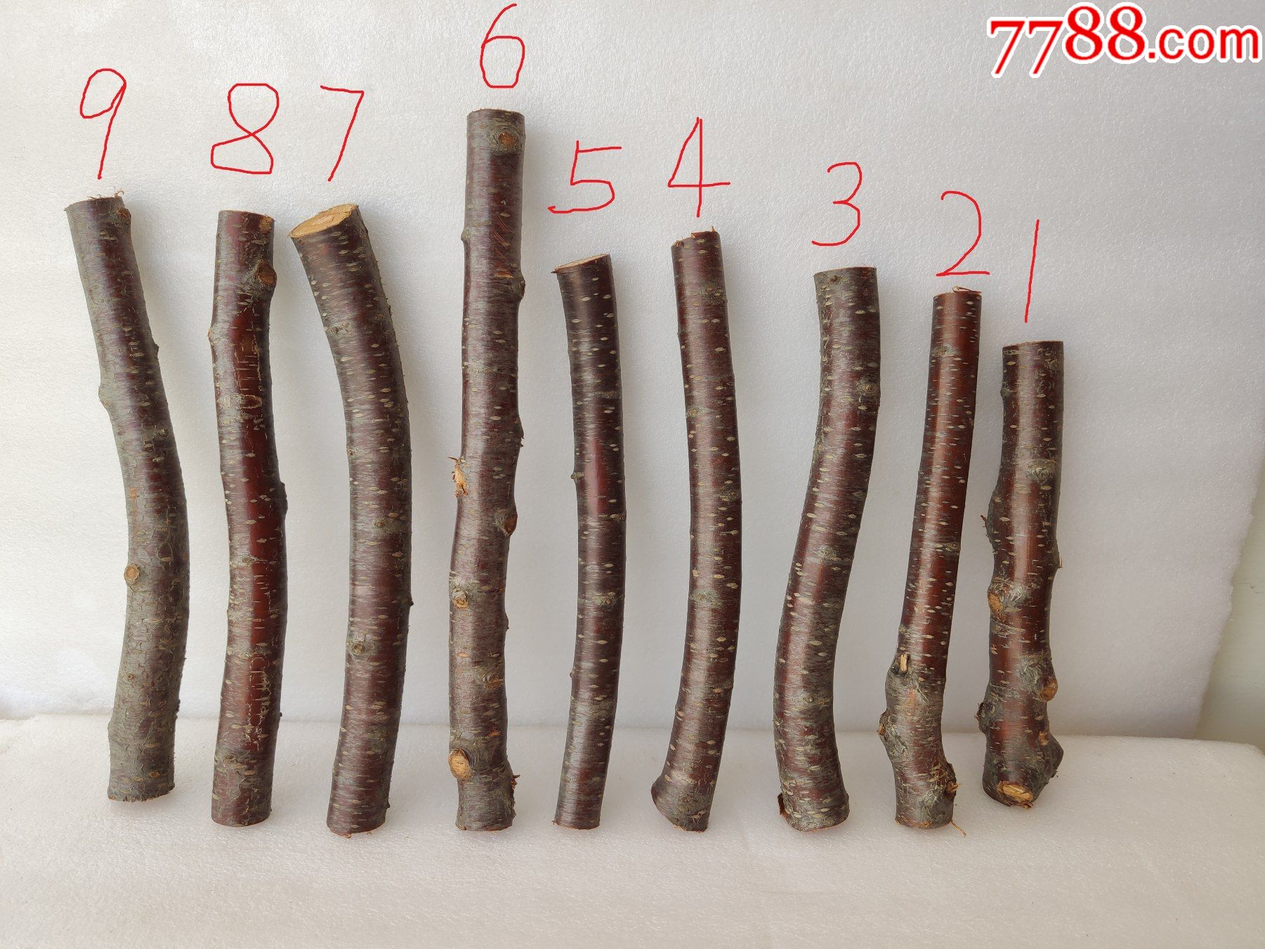 新进太行山野桃木第六组第9根请看桃木上端的红色数字镇宅辟邪保平安
