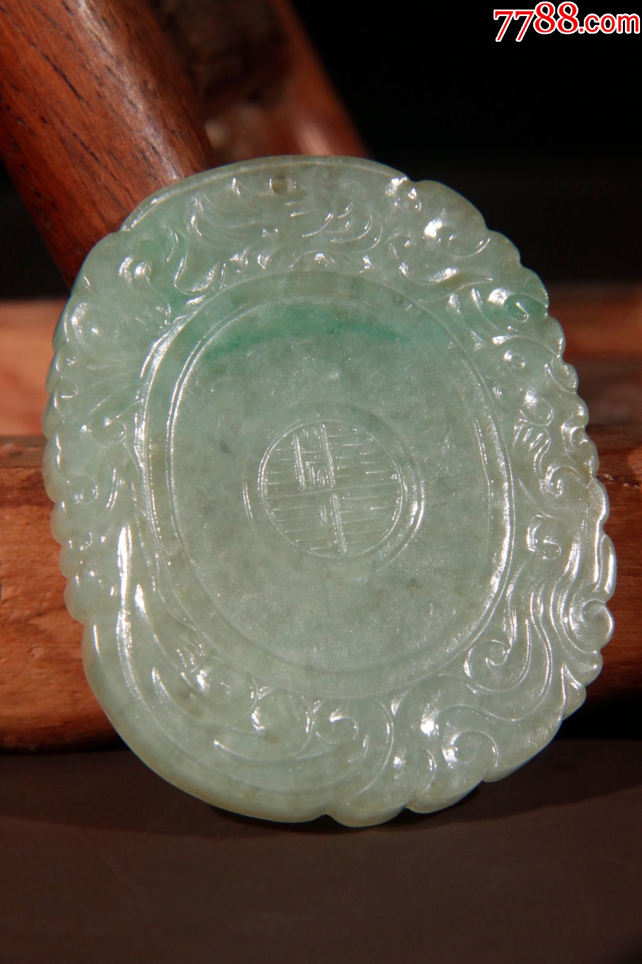 晚清老翡翠童子送福牌_价格8000元_第1张_7788收藏__收藏热线