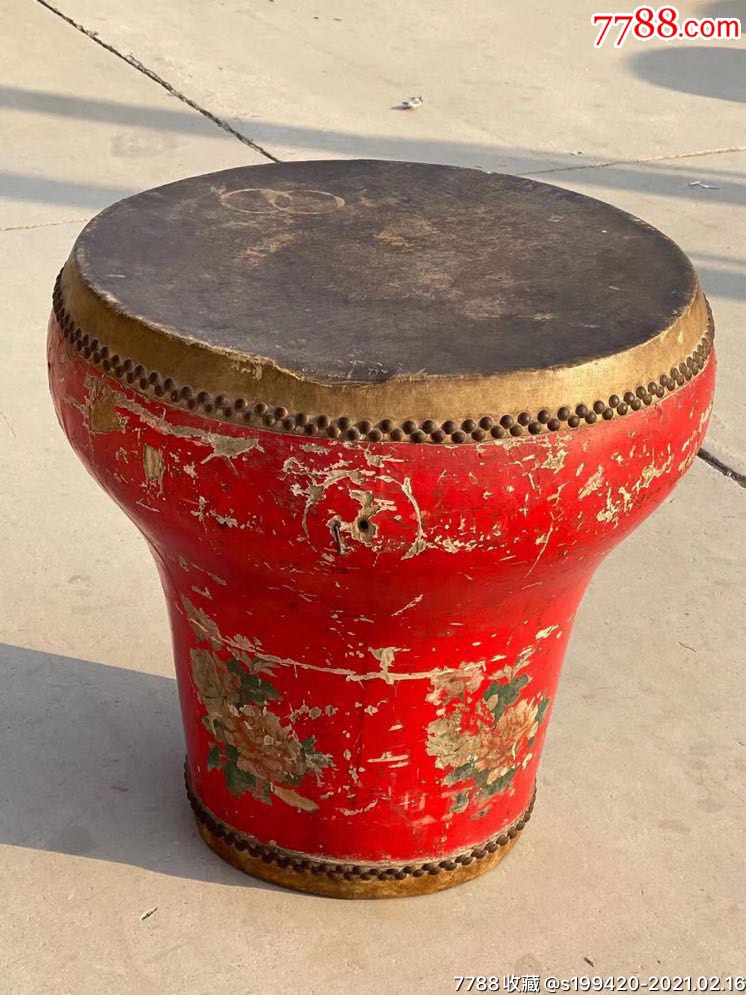 民国牛皮大鼓,全品包老.