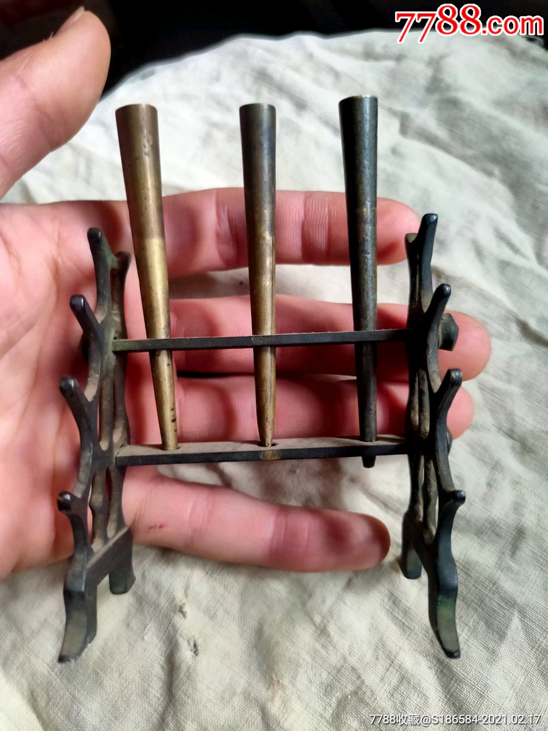 民国老铜笔架