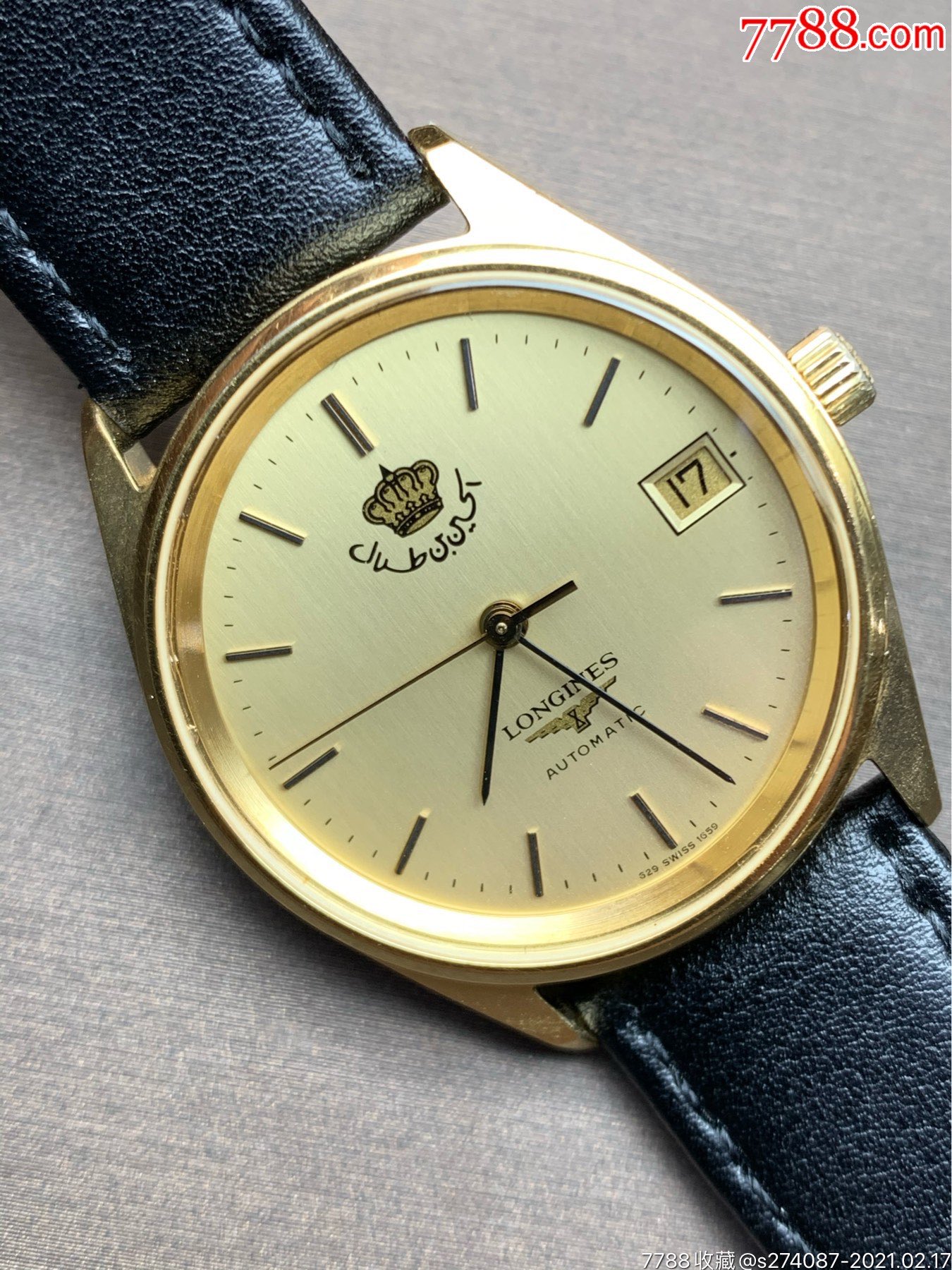 浪琴中古自动机械表表径不含把33mm,包金外壳条丁刻度,原装特殊中东盘