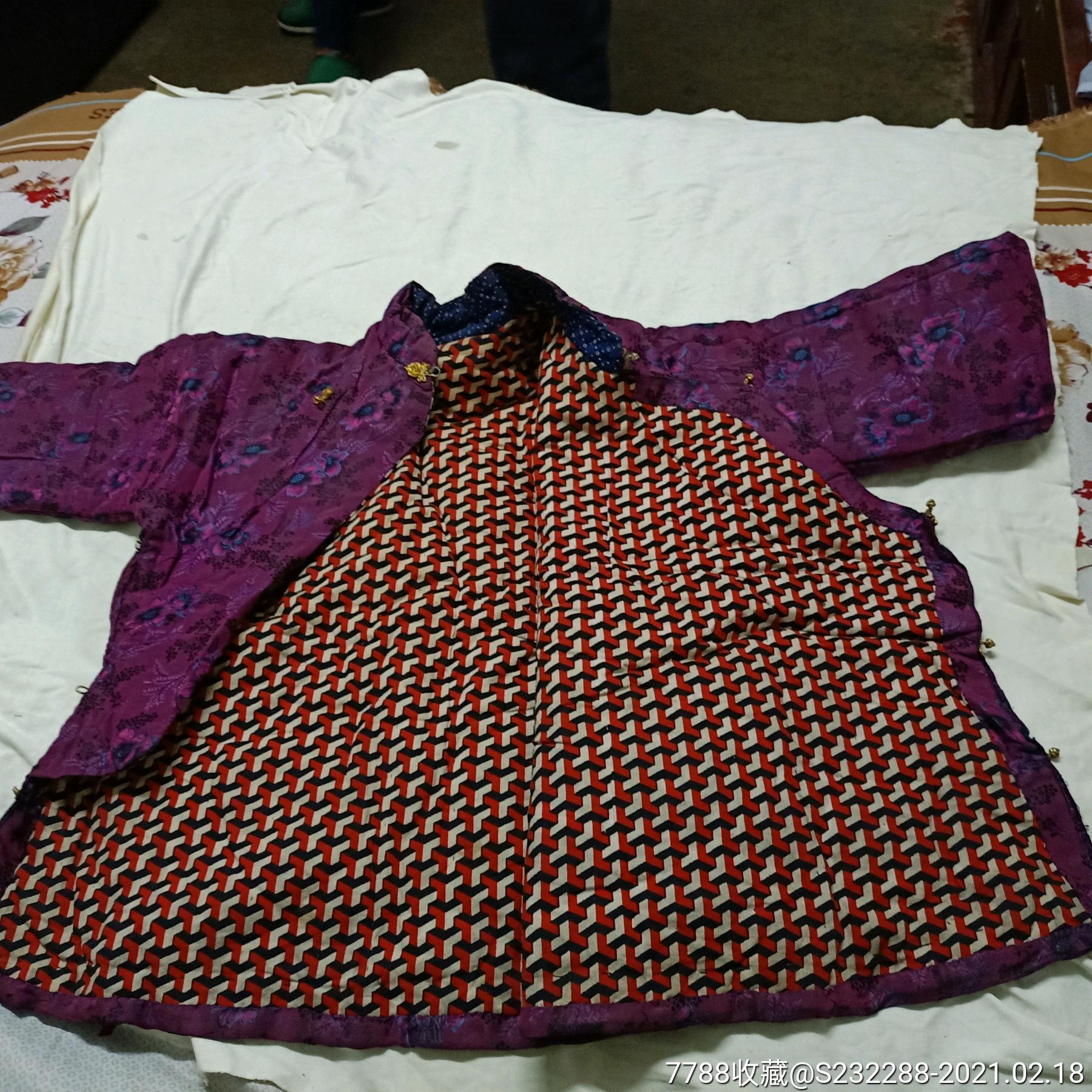 手工制作绸缎棉袄60年代老物件