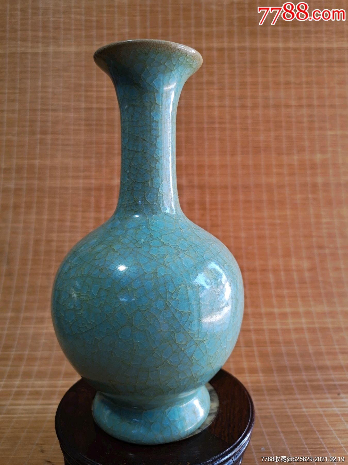 旧藏高古瓷官窑冰片瓶