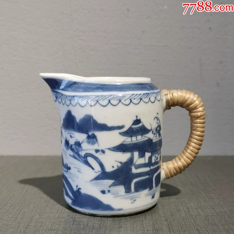 清代青花山水公道杯_茶杯/茶盅/茶盏_第2张_7788茶具