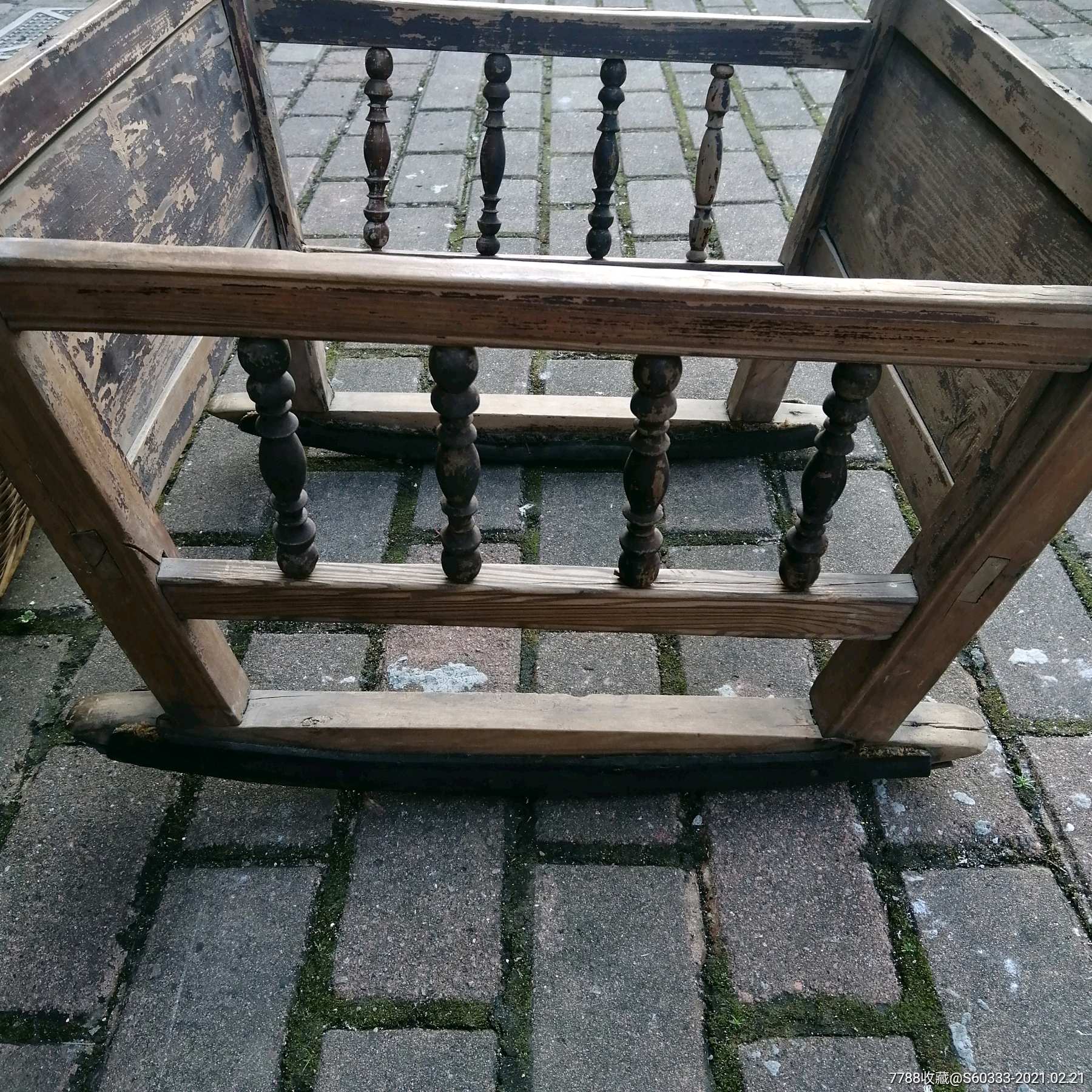 清代游龙纹木雕摇篮,婴儿床