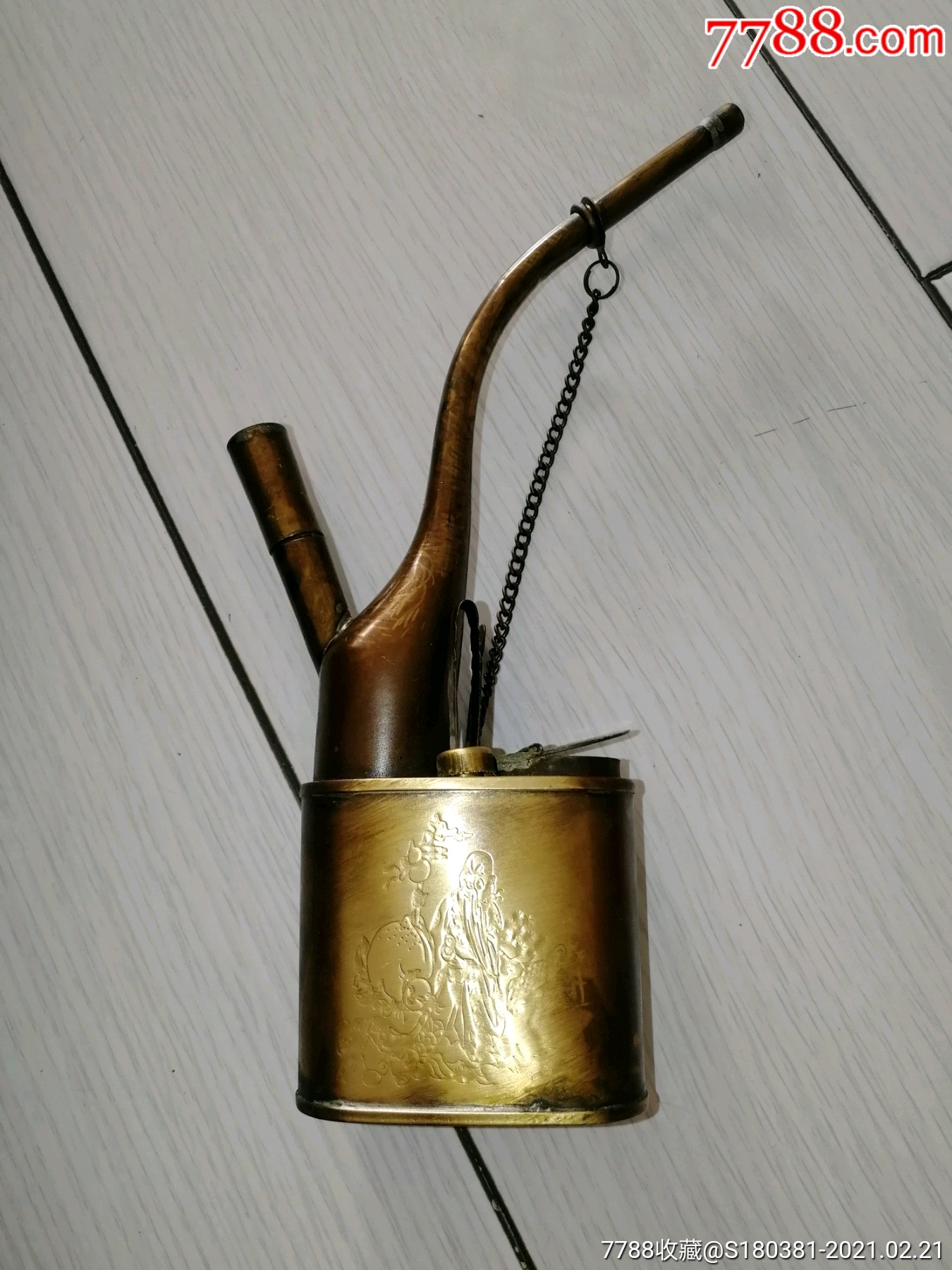 古玩杂项铜器收藏黄铜水烟袋水烟壶_水烟壶/烟袋_图片价格_收藏鉴定