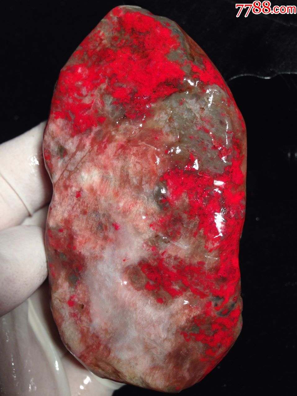 昌化溪田鸡血石毛料115g(血鲜红,软钢老货,钨钢刀刻费劲,稀缺品种)￥9