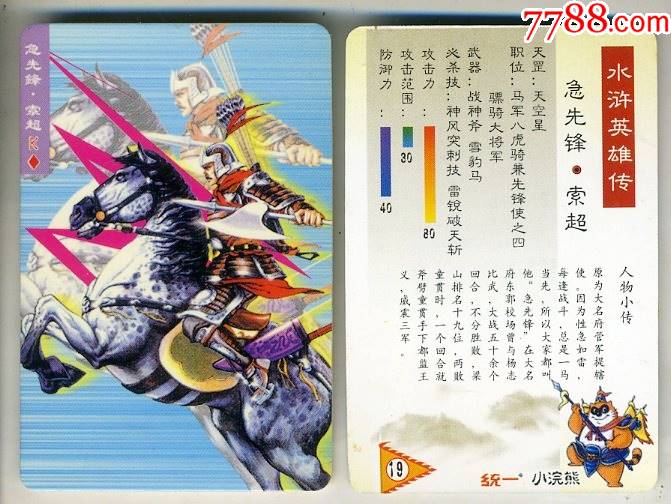 统一小浣熊水浒英雄传19急先锋索超
