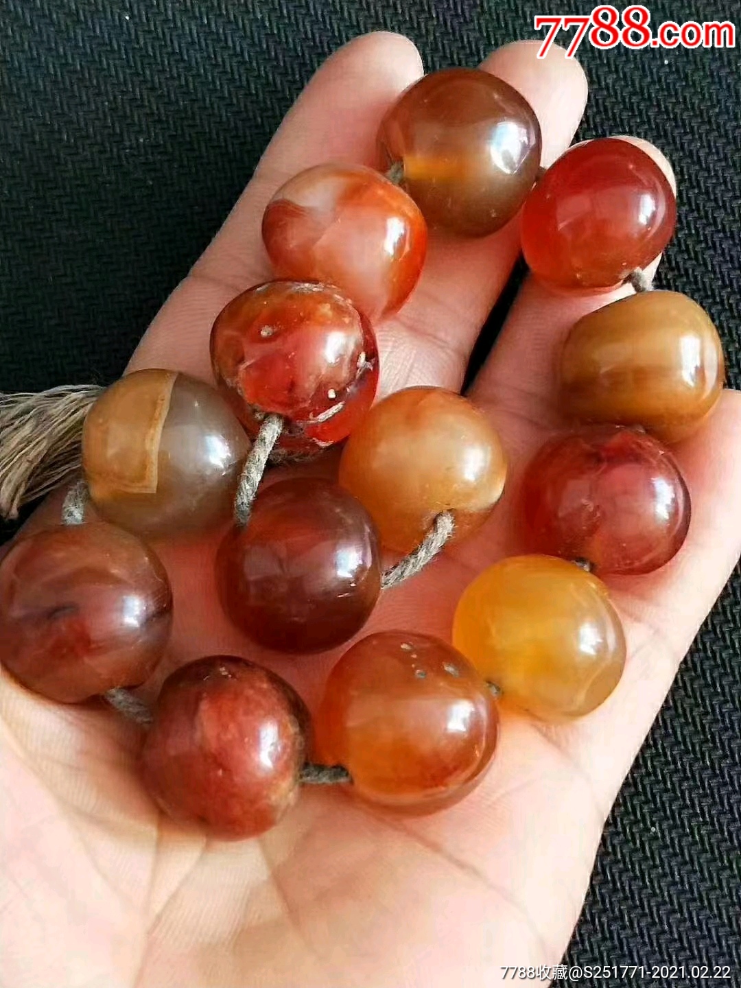 清代冰糖玛瑙珠子一串