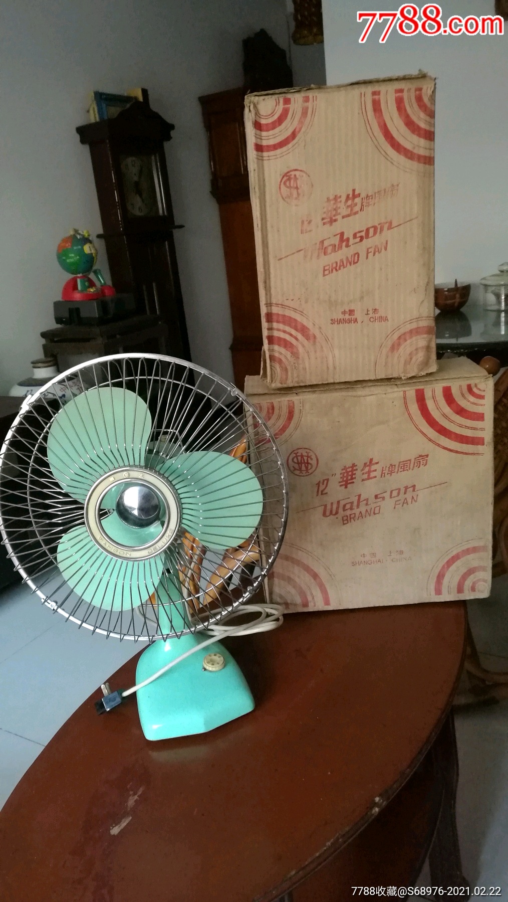 老电扇,6070年代华生牌电风扇(带原装盒)品相好,使用正常,可用可藏