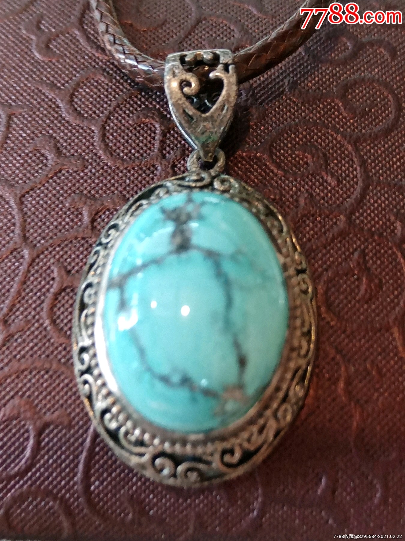 纯天然绿松石高瓷蓝精品吊坠