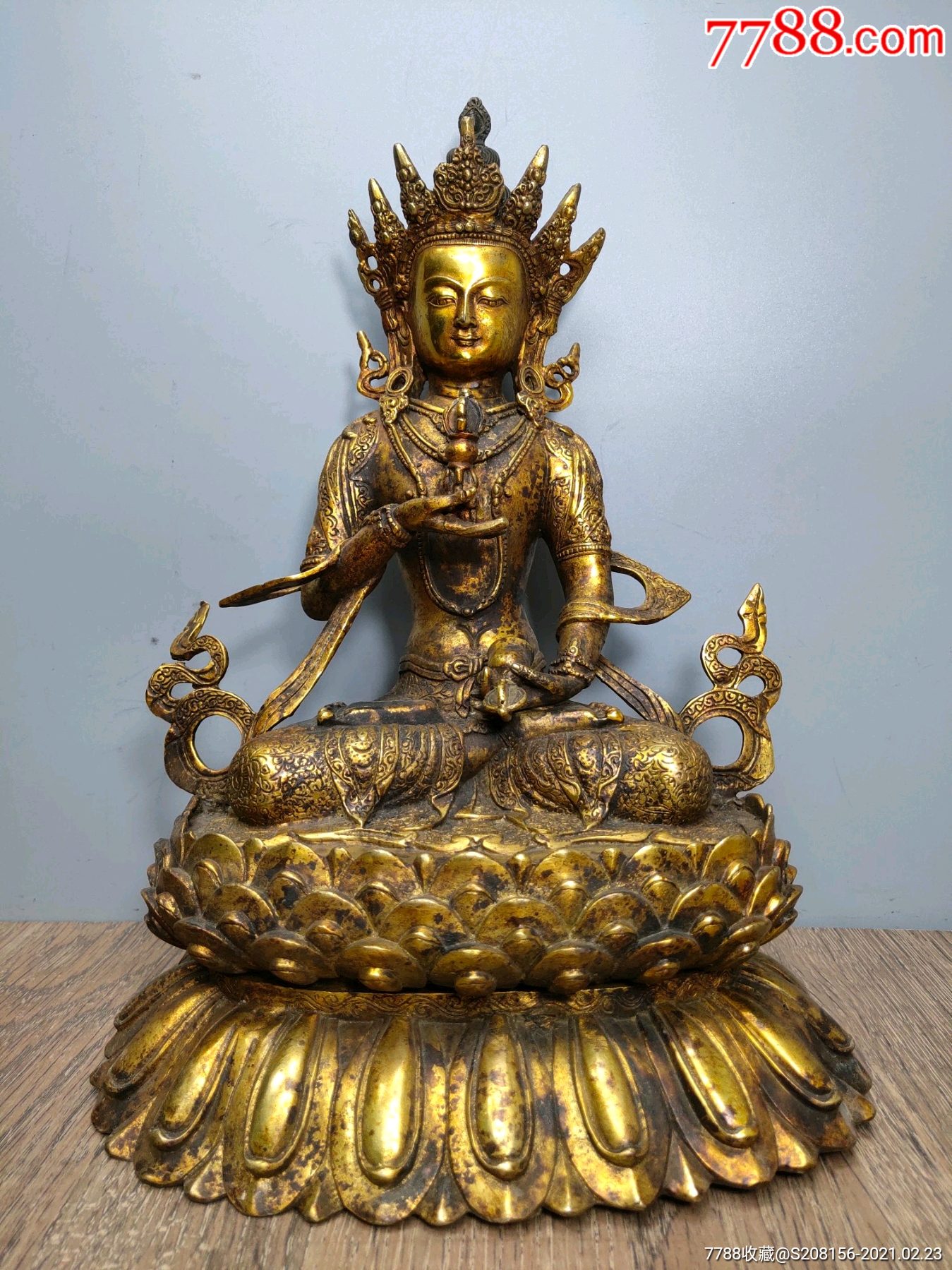 纯铜鎏金佛像金刚萨埵藏佛一尊恭请供奉佛像摆件高34